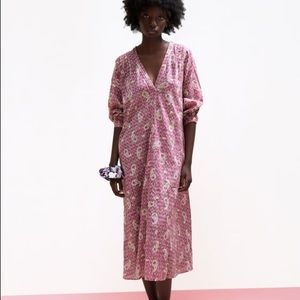 NWT Zara paisley kaftan dress